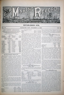 Marine Record (Cleveland, OH), 10 Nov 1892