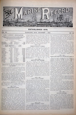 Marine Record (Cleveland, OH), 1 Dec 1892