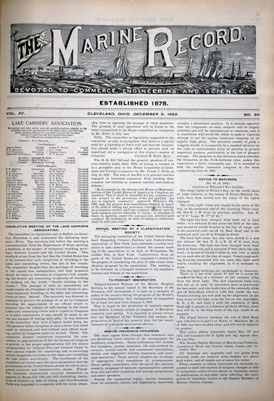 Marine Record (Cleveland, OH), 8 Dec 1892