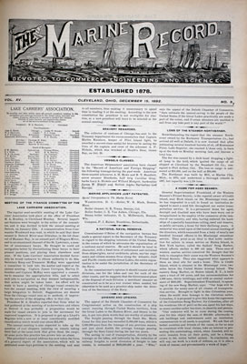 Marine Record (Cleveland, OH), 15 Dec 1892