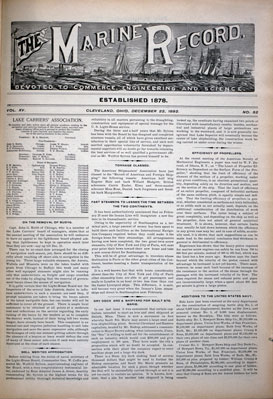 Marine Record (Cleveland, OH), 22 Dec 1892