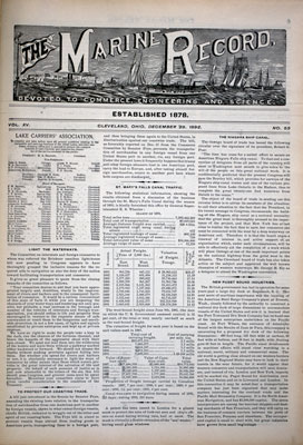 Marine Record (Cleveland, OH), 29 Dec 1892