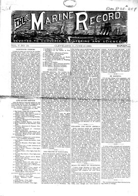 Marine Record (Cleveland, OH), June 16, 1883