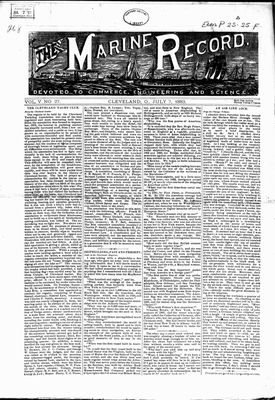 Marine Record (Cleveland, OH), July 7, 1883