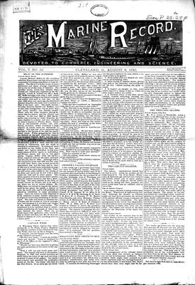 Marine Record (Cleveland, OH), August 8, 1883