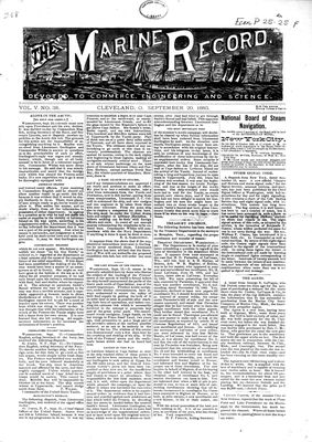 Marine Record (Cleveland, OH), September 20, 1883