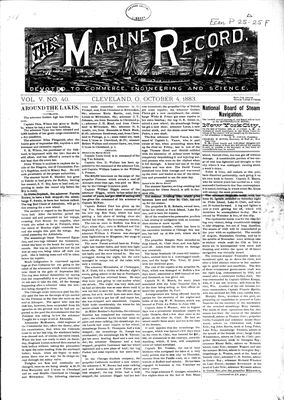 Marine Record (Cleveland, OH), October 4, 1883