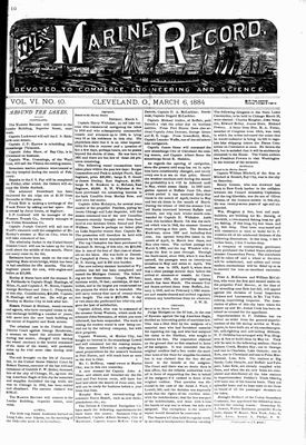 Marine Record (Cleveland, OH), March 6, 1884