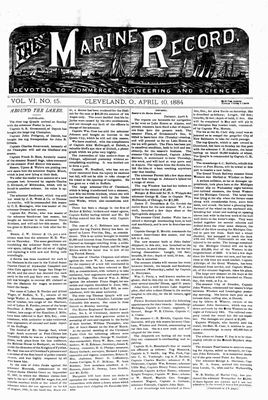 Marine Record (Cleveland, OH), April 10, 1884