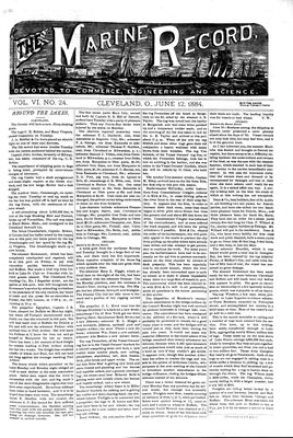 Marine Record (Cleveland, OH), June 12, 1884