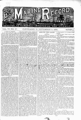 Marine Record (Cleveland, OH), September 11, 1884