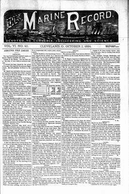 Marine Record (Cleveland, OH), October 2, 1884