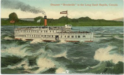 Steamer &quot;Brockville&quot; in the Long Sault Rapids, Canada