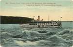 Str. "Rapids Prince" in the midst of the Maelstrom while shooting the Long Sault Rapid, St. Lawrence River, Canada