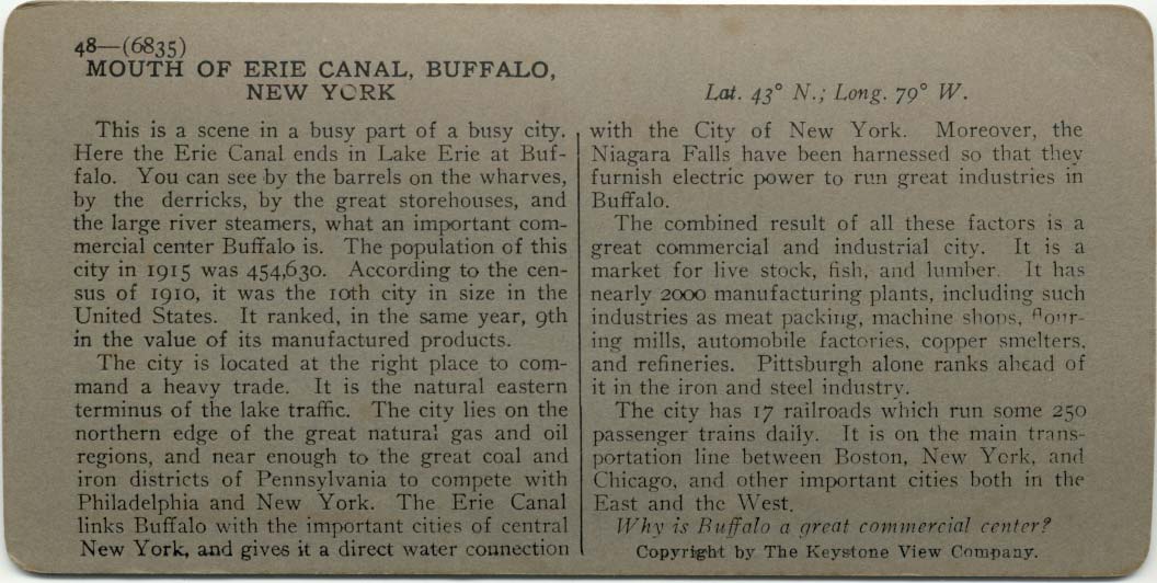 Mouth of the Erie Canal, Buffalo, New York