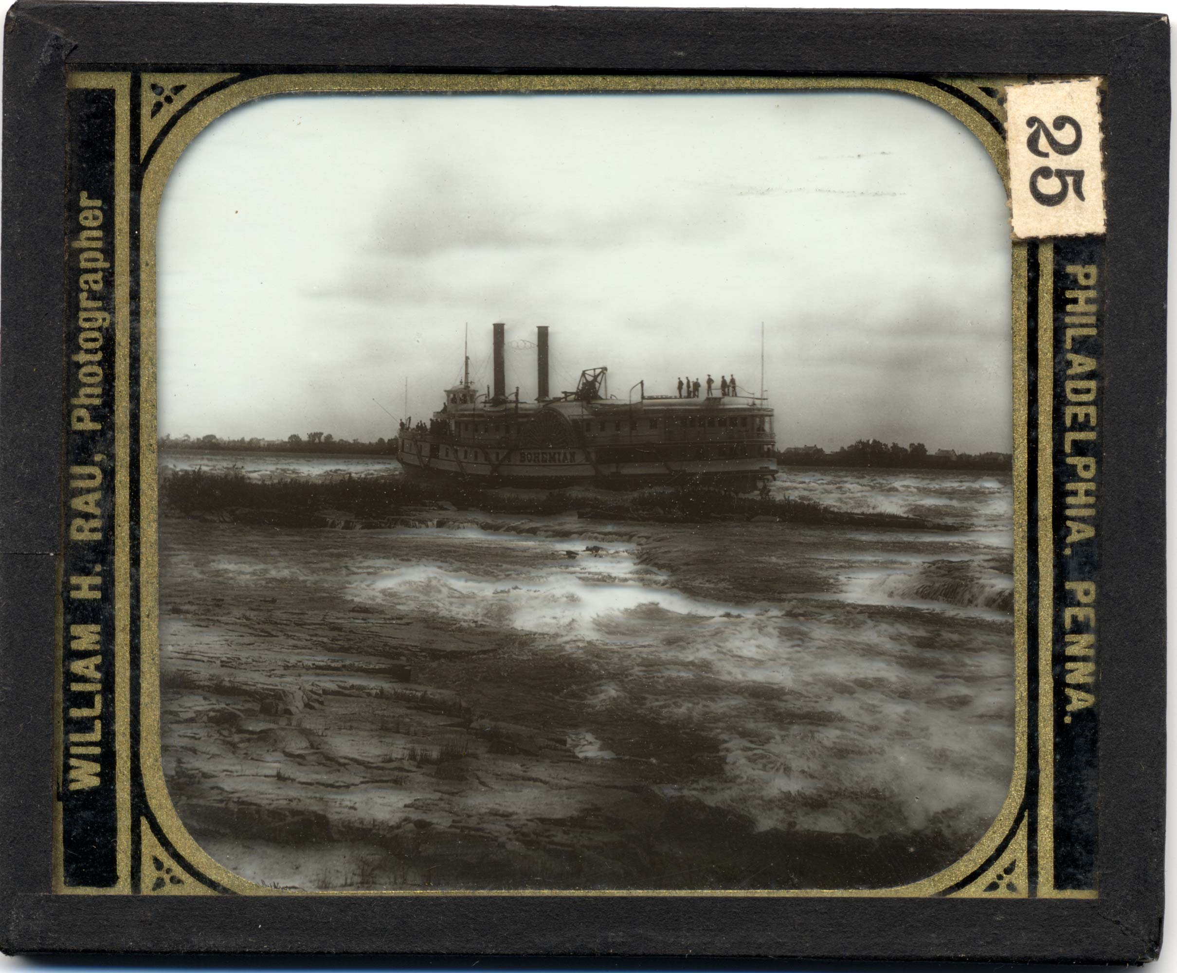 Steamer Bohemian shooting Lachine Rapids