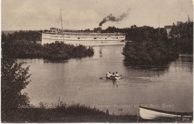 Steamer &quot;Monarch&quot; in the Soo River