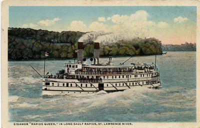 Steamer &quot;Rapids Queen,&quot; in Long Sault Rapids, St. Lawrence River