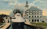 Passenger Steamer leaving Weitzel Lock, Soo, Mich.