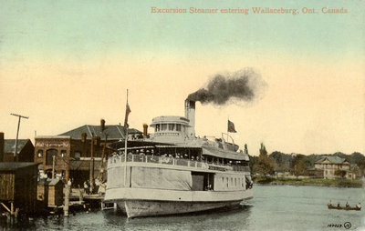 Excursion Steamer entering Wallaceburg, Ont., Canada