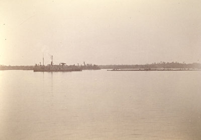 JOHN A MACDONALD towing timber raft on the Saint Lawrence River