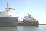 MV ALGOCAPE passing the MV NANTICOKE in the Welland Canal