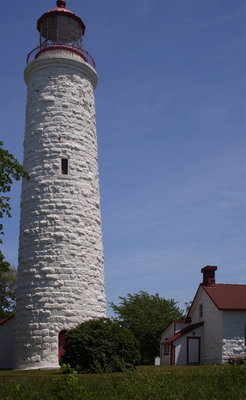 Lighthouse and lightkeeper's house at Point Clark, Lake Huron