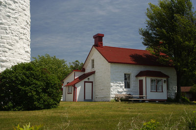 Lighthouse and lightkeeper's house at Point Clark, Lake Huron