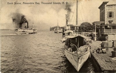 Dock Scene, Alexandria Bay, Thousand Islands, N. Y.