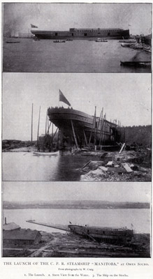 The Launch of the C. P. R. Steamship &quot;MANITOBA&quot; at Owen Sound