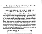 Marine Disasters, and Loss of Life and Property on the Lakes, for 1854