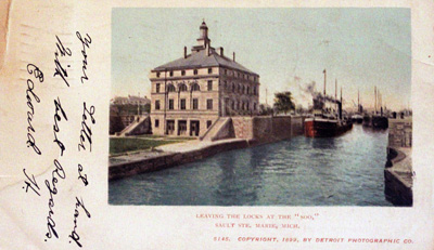 Leaving the Locks at the &quot;Soo,&quot; Sault Ste. Marie, Mich.