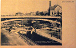 Lockport, N.Y. Pine Street Bridge. Canal Locks Gate Opening