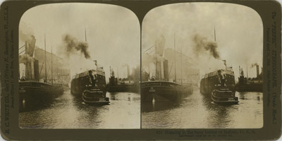 Shipping in the busy harbor of Buffalo, U.S.A.