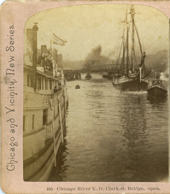 Chicago River E. fr. Clark st. Bridge, open