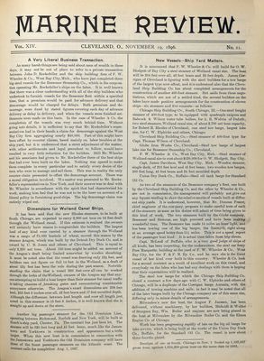 Marine Review (Cleveland, OH), 19 Nov 1896