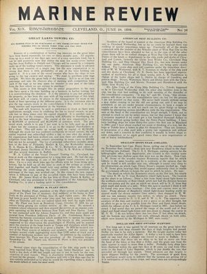 Marine Review (Cleveland, OH), 29 Jun 1899