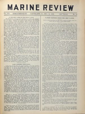 Marine Review (Cleveland, OH), 14 Dec 1899