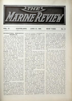 Marine Review (Cleveland, OH), 25 Jun 1908