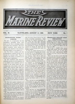 Marine Review (Cleveland, OH), 13 Aug 1908