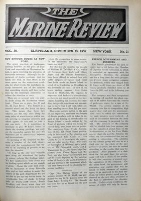 Marine Review (Cleveland, OH), 19 Nov 1908