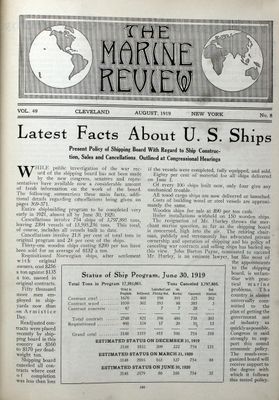 Marine Review (Cleveland, OH), August 1919